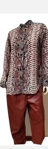Elie Saab snakeskin print blouse